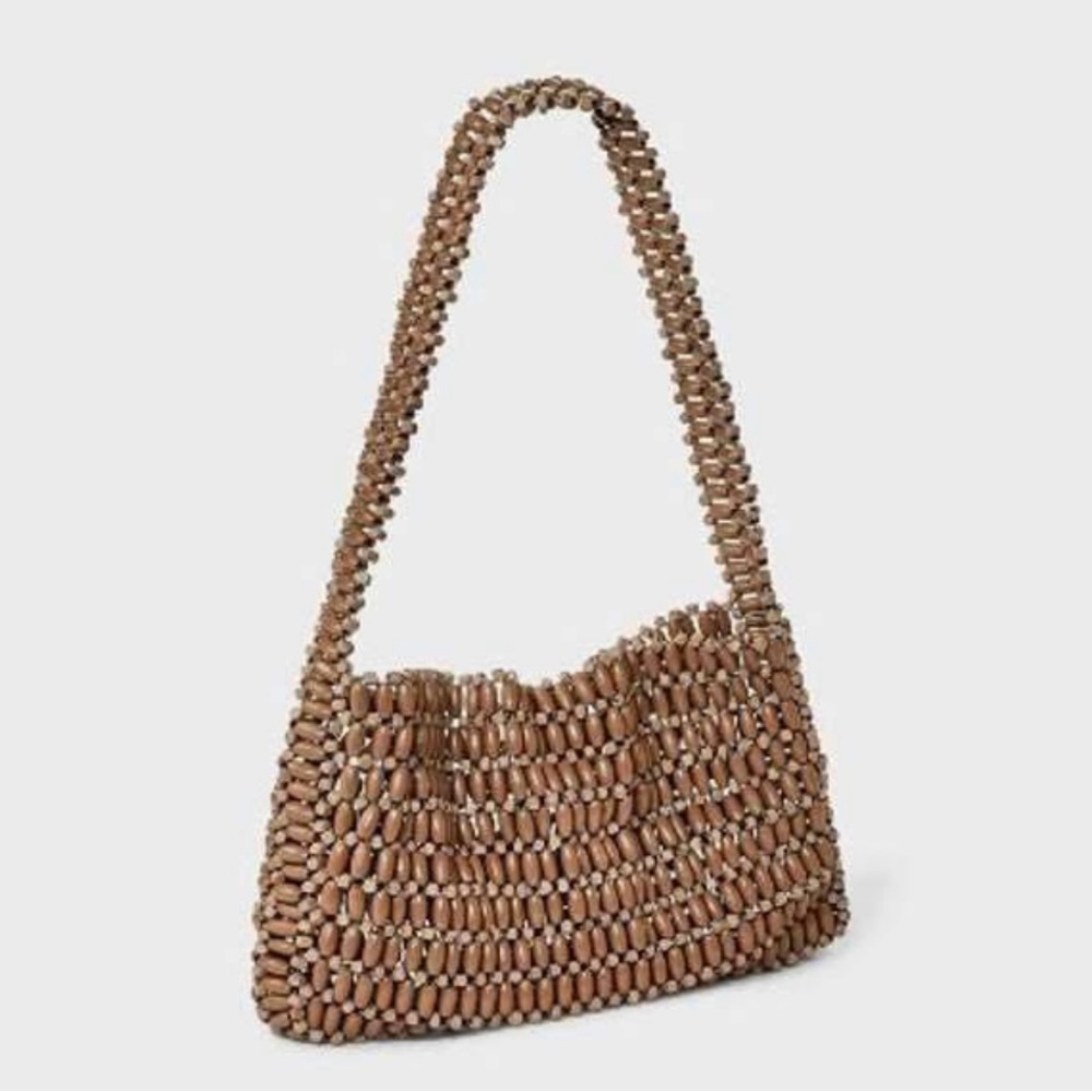 "Buy Now " Handcrafted Brown Beaded Shoulder Bag.You Know Its Worth That. So..BN - Picture 2 of 4